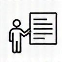 Icona che rappresenta un approccio personalizzato con un foglio e una penna